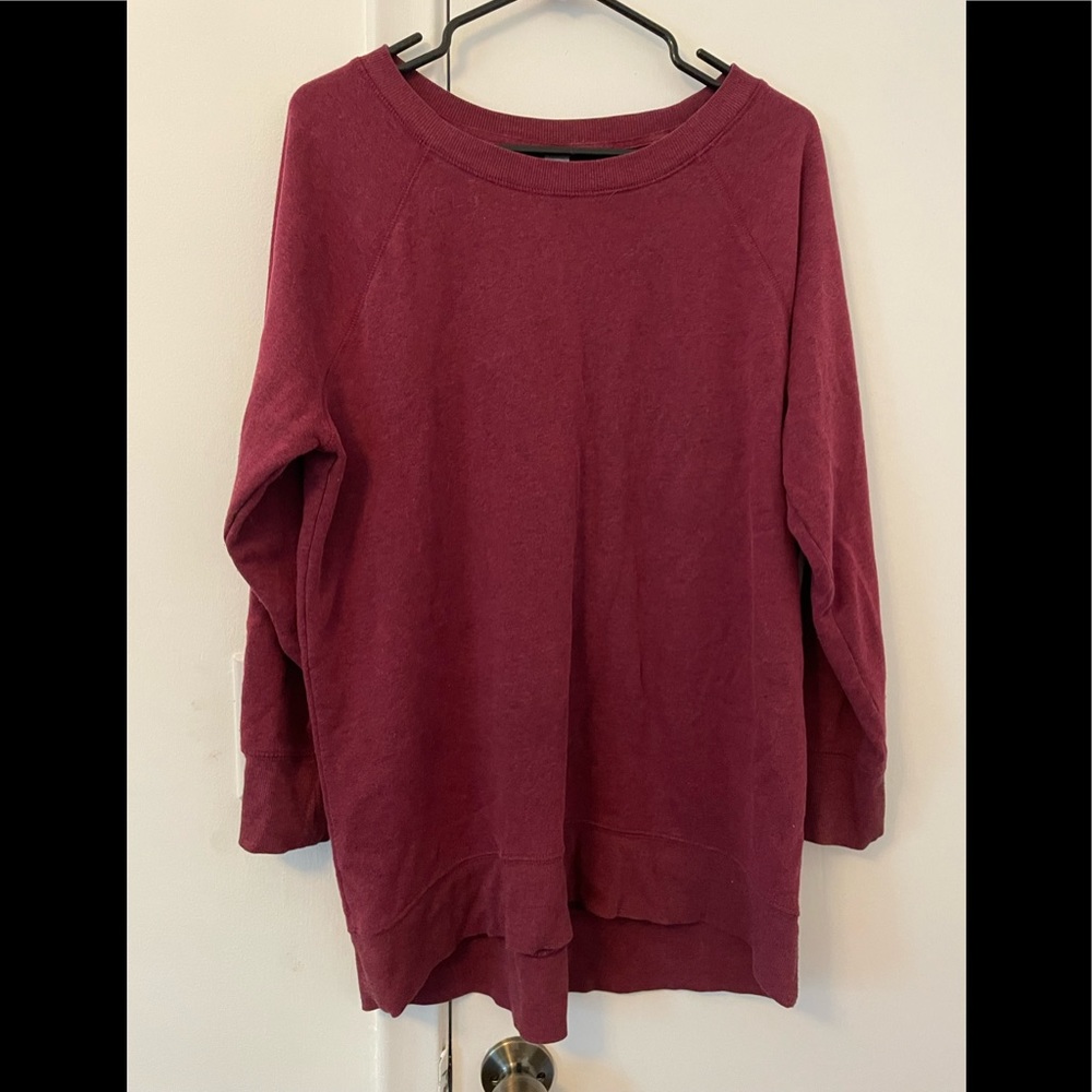 Tunic Length Crew Neck Sweater